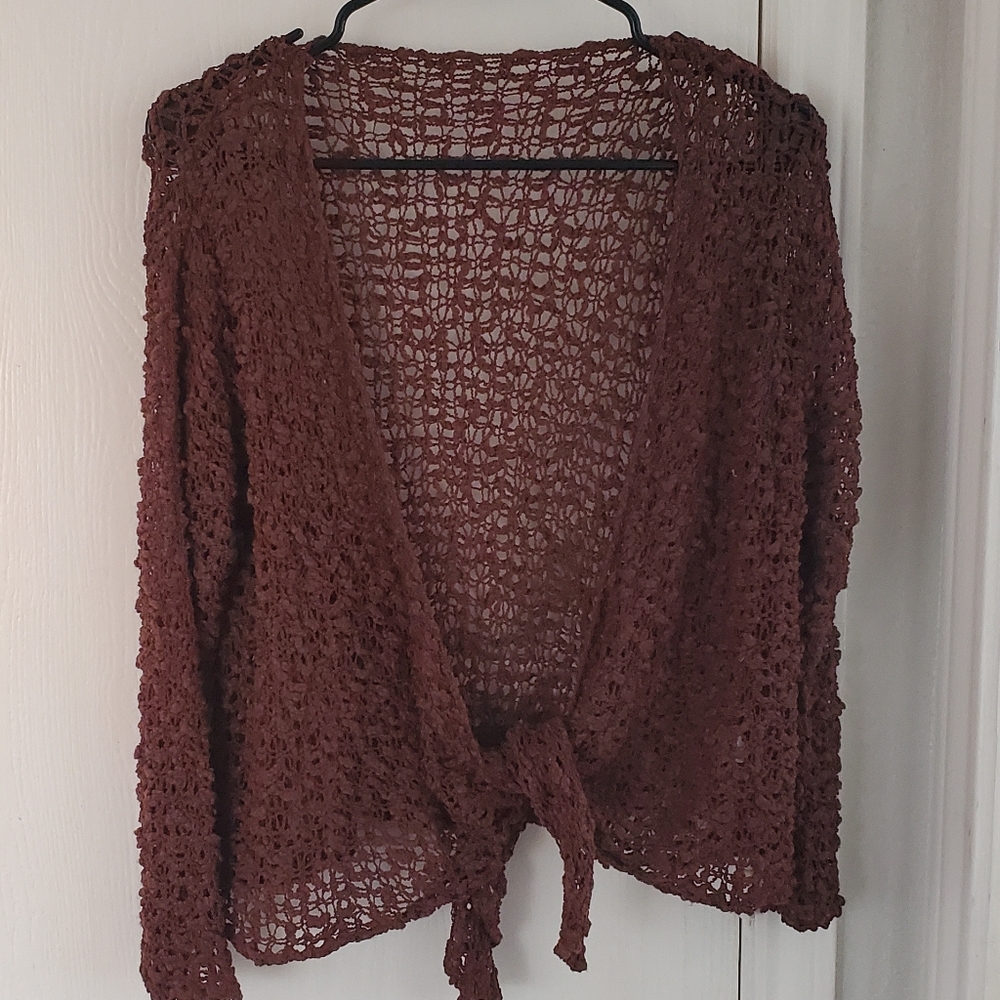 S/M Maroon Tie Cardigan Hippie